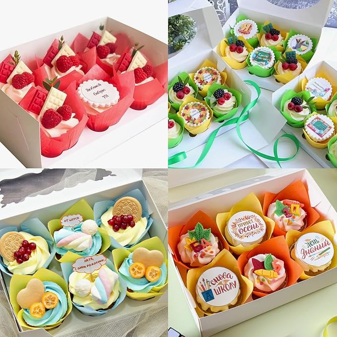 150pcs Tulip Cupcake Liners - Muffin Paper Baking Cups, Greaseproof Wrapper Holders for Birthday, Wedding, Party, Baby Showers, Catering, Restaurants