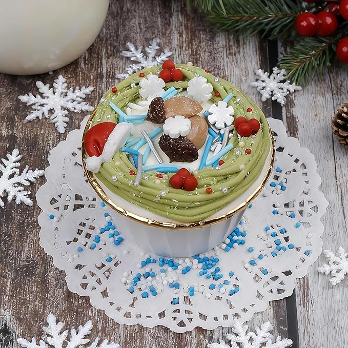 Sprinkles for Cake Decorating Hanukkah Holiday Assortment 8 oz, Blue and White Winter Snowflake Sprinkles Edible Jimmies, Nonpareils and Sanding Sugar for Decorating Cookies, Baking, Cupcakes, Cakes, Desserts