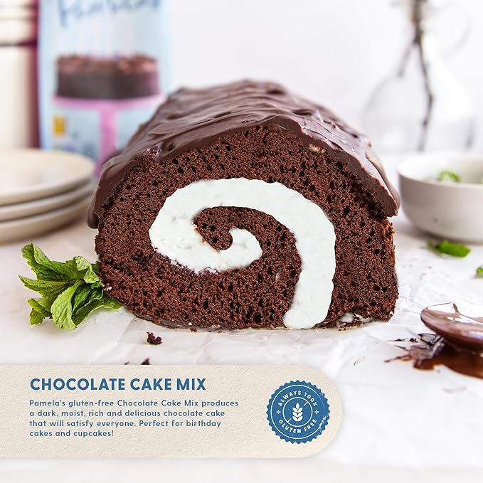 Pamela's Gluten Free Chocolate Cake Mix, Dairy Free, Kosher, 21-Ounce Bag (Pack of 6)