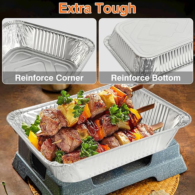 Gladify Aluminum Foil Pans 9x13 Disposable Baking Pans 30 Pack Heavy Duty Half Size Tin Foil Trays for Steam Table, Roasting, Cooking, Heating, Freezing Food1