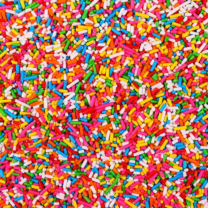 Rainbow Sprinkles for Cake Decorating, Edible Jimmy Bulk, Sprinkles Candy for Cake, Cupcake, Cookies, Macaron, and Ice Cream Topping(120g/4.23oz)