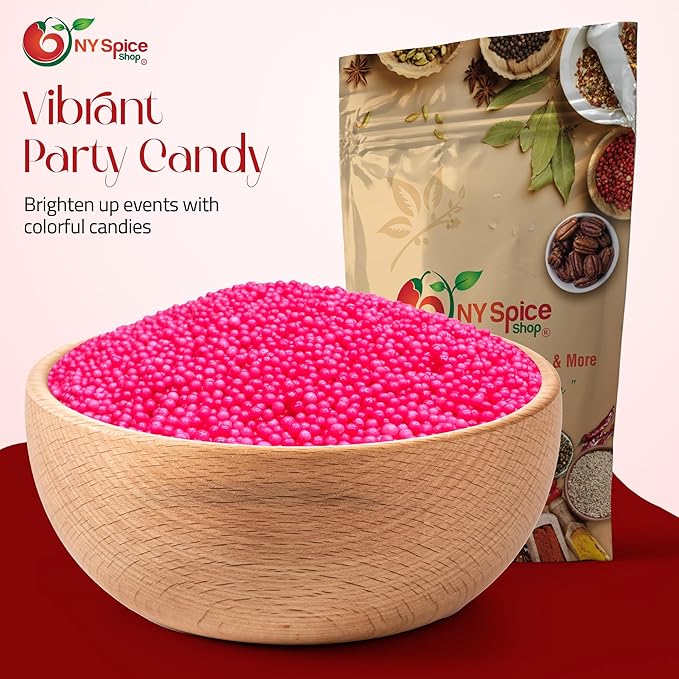 NY Spice Shop Pink Nonpareils Sprinkles - 1 Pound Colorful Sprinkles for Decoration - Non Pareil Sprinkle Treats - Pink Nonpareils Sprinkle for Ice Cream & Cake Decoration