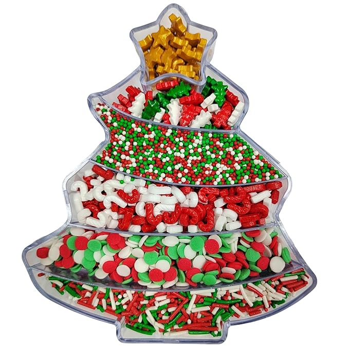 Eastron Christmas Confetti Sprinkles, Christmas Sprinkles for Cake Decorating, Edible Red Green White and Gold Sprinkle for Baking Cookie, Cupcakes Topper, Ice Cream, Desserts Decorations