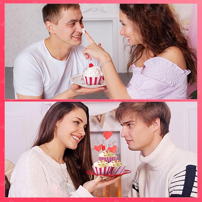 SANNIX 450Pcs Pink Cupcake Liners, Pink Red White Cupcake Wrappers Paper Wraps Muffin Liners for Wedding Birthday Valentines Day Party Candy Cake Decorations Supplies