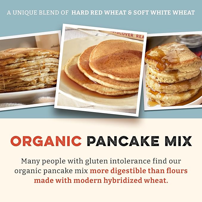 Sunrise Flour Mill USDA Organic 7-Grain Heritage Pancake Mix | Enjoy Fluffy & Tasty Waffles | Easier to Digest with Less Bloating | Zero Additives (5 lbs)