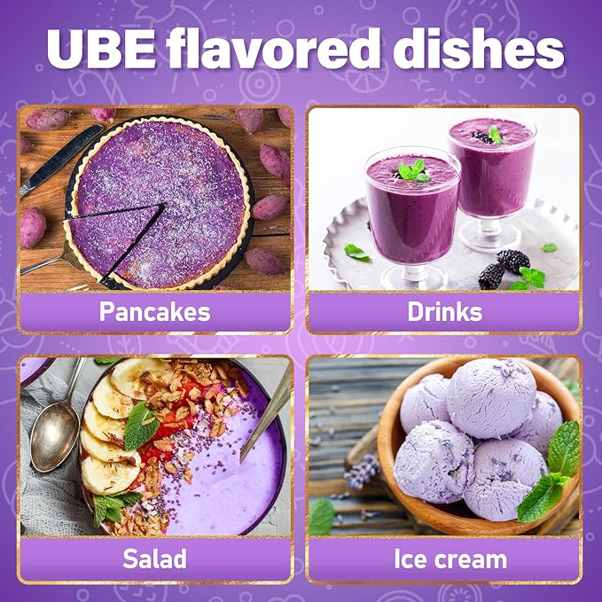 Rylenor 3oz Ube Extract for Baking–Purple Yam Flavoring for Latte, Desserts & Drinks, Ube Flavoring for Ice Cream, Ube Cake, Sugar-Free, Gluten-Free, Alcohol-Free with Dropper