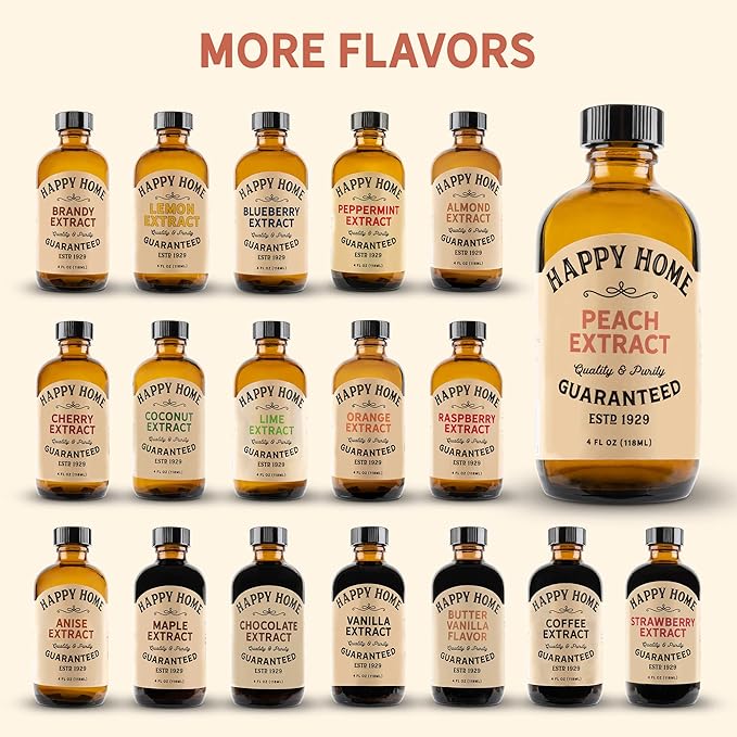 Happy Home Premium Natural Peach Flavor - Certified Kosher, 4 oz. (Pack of 2)