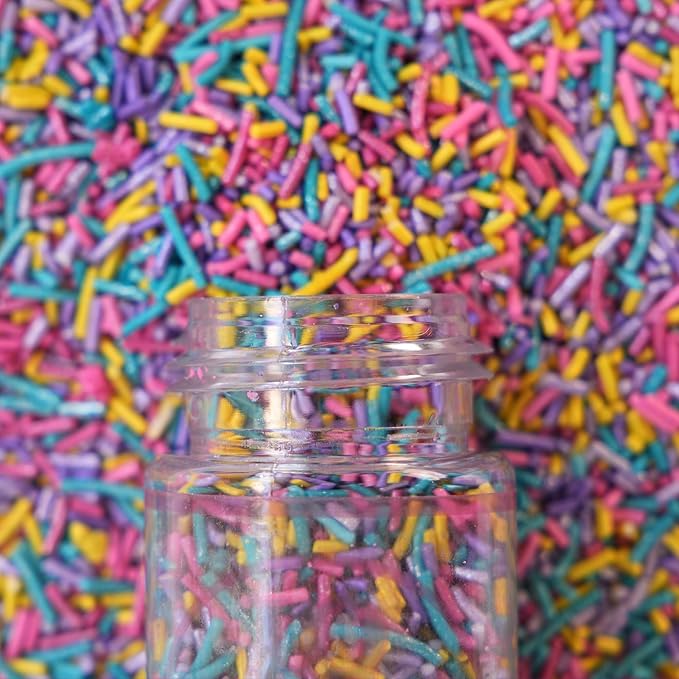 Confect Twinkle Toppings Rainbow Sprinkles – Custom Blend Multicolor Jimmies – Edible Toppings for Cake, Cupcake & Dessert Decorating – Vegan, Gluten-Free, Nut-Free, Soy-Free, Dairy-Free, Palm Oil-Free – 4.2 Oz