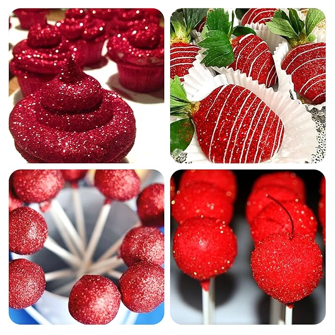 Red Edible Glitter - 15g Edible Glitter Spray Food Grade Red Drink Glitter for Cakes, Cookies, Cake Pops, Chocolate, Strawberries, Cocktails & Beverages