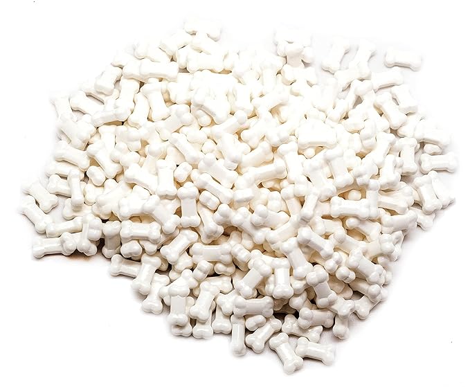 Bag of Bones Candy Sprinkles Bones Treat Toppers White Candy Bone Shaped Sprinkles Halloween Themed Sprinkles for Holiday Desserts and Snacks Decoration Topping - 8 OZ