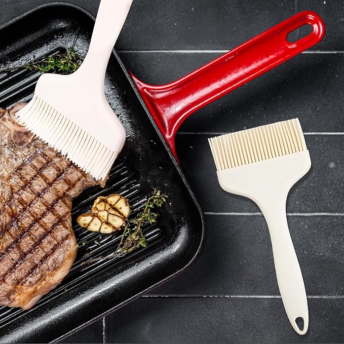 Extra Large Pastry Brush-Silicone Basting Brush for Cooking,Heat Resistant Food Brush for BBQ,Dishwasher Safe Grill Brush (White)