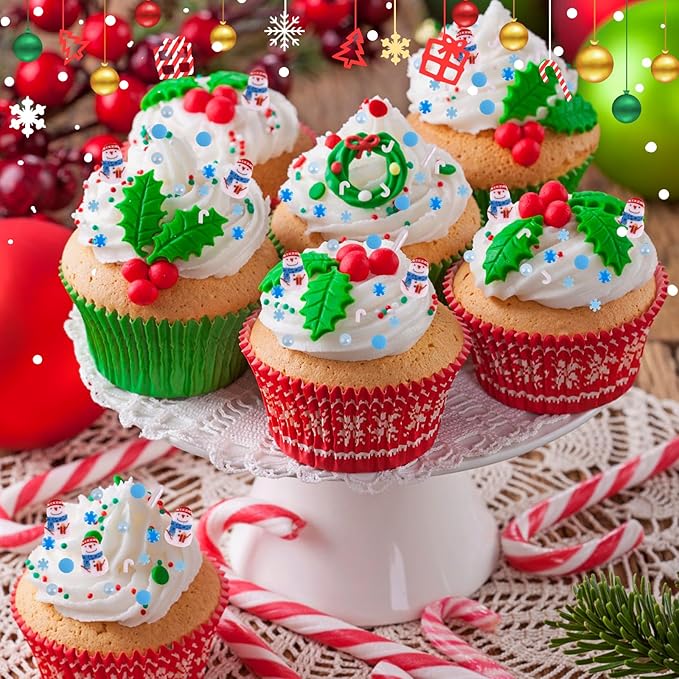 Christmas Sprinkles Winter Holiday Snowflake Sprinkles for Cake Decorating Edible Blue White Sprinkle Snowman Frozen Sprinkle Pearls Sugar Jimmies Mix for Cookie Baking Cake Decoration 3.5 Oz