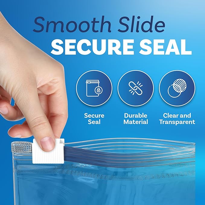 1000 Count - Slider Zip Food Storage Snack Bags, 4" x 6" (8 Ounces) 3 Mil Heavy Duty, Strong & Durable for Freezer Storage, for Candies, Snacks & More. GPI