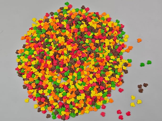 Edible Colorful Fall Mini Maple Leaves Thanksgiving Confetti Sprinkles for Cake Decorating Cookie Cupcake Topper Baking Autumn Decorations, 3.7 oz