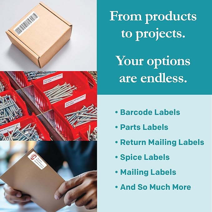 Premium Label Supply White Sticker Address Labels – 4" x 1.5" – Laser/Inkjet Compatible – (12 per Sheet), 500 Sheets – 6,000 Total Adhesive Labels