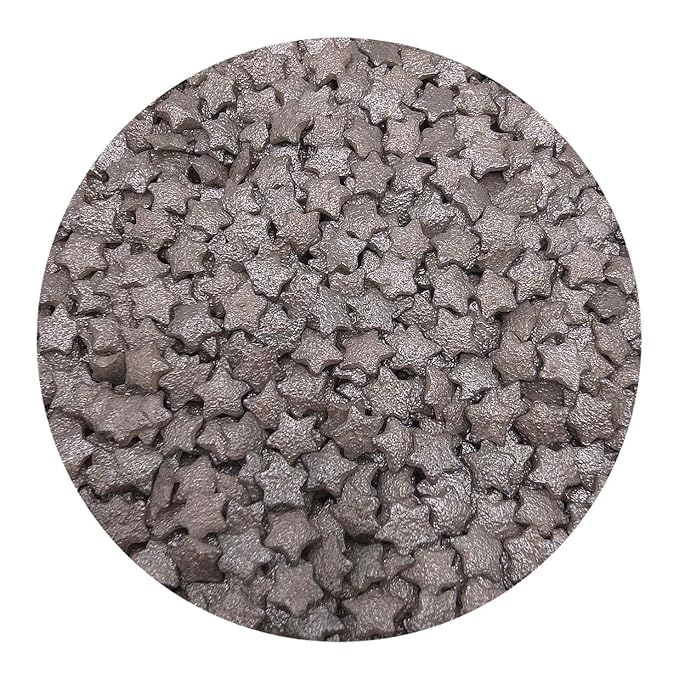 NCS Metallic Silver Star Edible Sprinkles, 8 ounces