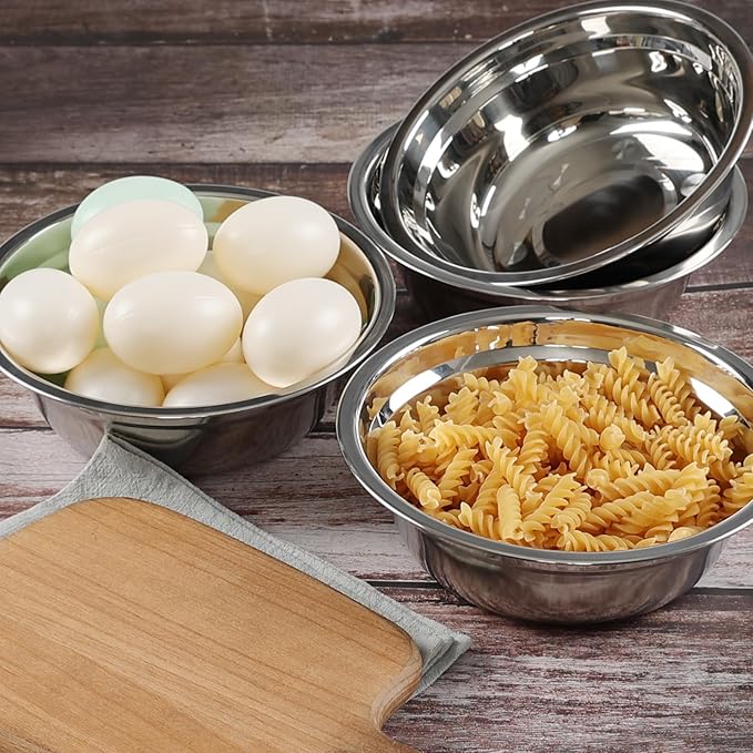 4-Pack Stainless Steel Mixing Bowls, Metal Nesting Bowls