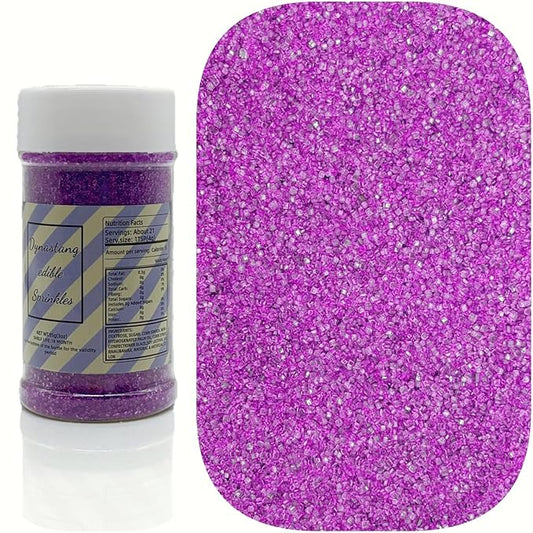 Dynastang Purple Sanding Sugar Sprinkles Edible Sugar Crystals Cake Decoration Cupcake Toppers Cookie Decorating Perfect for Cakes, Cupcakes, Desserts Toppings 3OZ