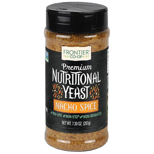 Frontier Co-op Nacho Spice Nutritional Yeast Blend with Vitamin B12, 7.30 oz - For Popcorn, Snacks, Pasta, and Soup