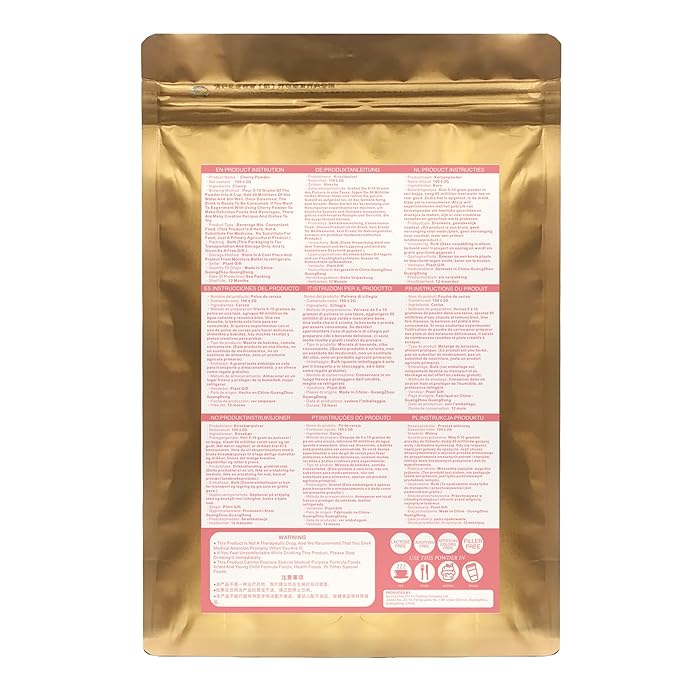 100% Pure Cherry Powder 100g/3.52oz Natural Freeze Cherry Juice Flour | Cherry Powder for Smoothies, Shakes, Baking & Drinks,| Free from Preservatives
