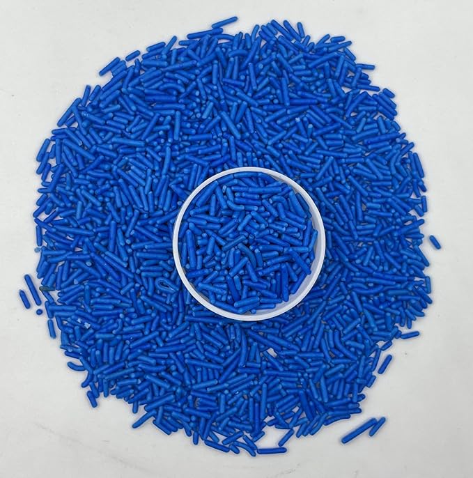 Sentovac Edible Blue Jimmies Sprinkles for Cake Decorating Baking | Cupcake Cookie and Ice Cream Toppers Cake Decorations| Celebrations Wedding Shower Party Chirstmas Supplies 78g/2.75oz
