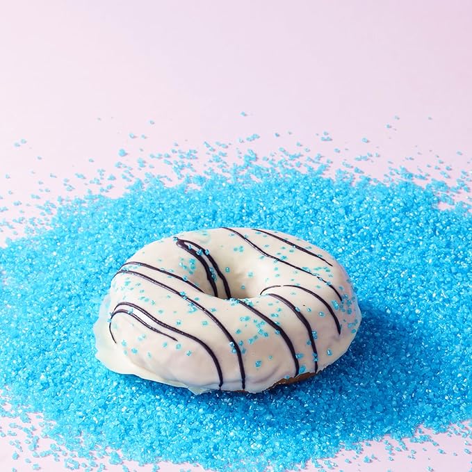 Sujoygar Blue Saning Sugar Sprinkles, 5oz Edible Navy Blue Sugar Crystals for Cocktails, Cake Sprinkles for Chocolate Ice Cream Toppings Cupcake Decoration Wedding Party Cookies Baking Dessert Food Supplies