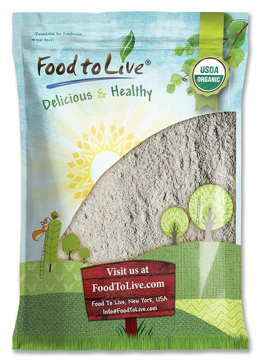 Food to Live Organic Dark Rye Flour, 12 Pounds – Whole Grain, Non-GMO, Stone Ground, Kosher, Raw, Vegan, Bulk, Great for Baking Bread, Product of the USA