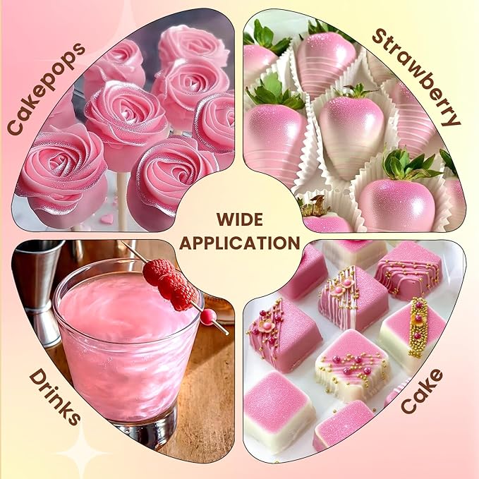 Pink Edible Glitter Spray, Edible Glitter for Cocktails, Food Grade 5g, Shimmer Luster Dust for Drinks, Cake Decorating, Cupcake, Baking, Cookies, Kosher
