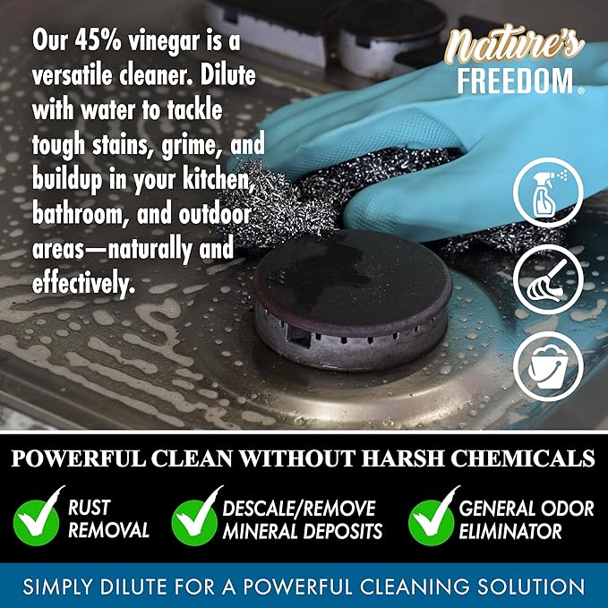 Nature's Freedom 45% High Strength Vinegar with Funnel