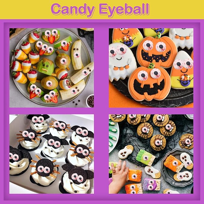 LEBERY 3 Oz Candy Eyeballs Red Bloody Candy Eyes, Halloween Sprinkles Edible Eyes Red Eyeballs for Decorating Eye Cake Cupcake Sprinkles for Halloween Christmas Birthday Party Decorations