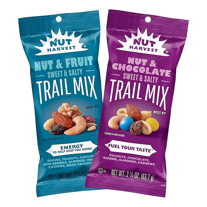 Nut Harvest, Trail Mix Variety Pack, 2.25 Ounce (Pack of 16)
