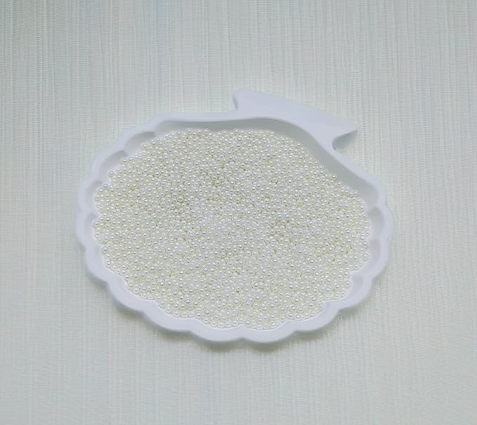 Edible White Pearl Sugar Sprinkles Candy 2mm Mini Pearls Cake Decorations Cupcake Toppers Cookie Decorating Perfect for Wedding Party Valentine Halloween Christmas Supplies 3OZ