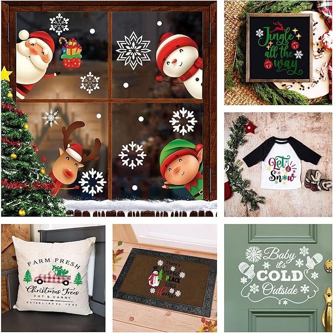 DGAGA 15PCS Christmas Silk Screen Stencils,Chalk Paste and Mesh Stencils Set Chalk Mesh Stencils Self Adhesive Stencils Reusable for Painting on DIY Wood Signs, Fabric,Home Decor,Chalk Paste WSHS18