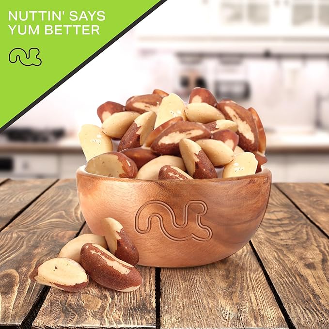 NUT CRAVINGS - Brazil Nuts Roasted & Unsalted - No Shell, Whole (48oz - 3 LB) Bulk Nuts Packed Fresh in Resealable Bag - Healthy Protein Food Snack, Food Assortments