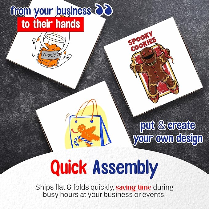 MT Products Custom Printed Bakery Boxes - 9" x 9" x 5" White Customizable Cake, Cookie and Pie Boxes with Logo - Made in the USA
