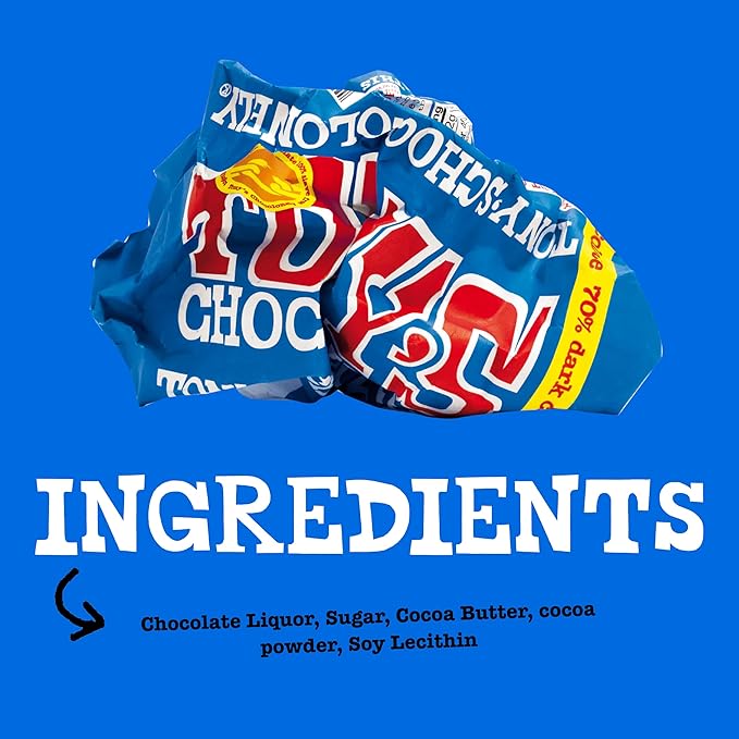 Tony’s Chocolonely Belgian Dark Chocolate Halloween Candy Bar, Pure Chocolate Bar for Snacks, Party Favors, Gifts, or Gift Basket, Vegan, 70% Cacao, Made From Quality Fairtrade Cocoa, 6.35 Oz, 4 Bars