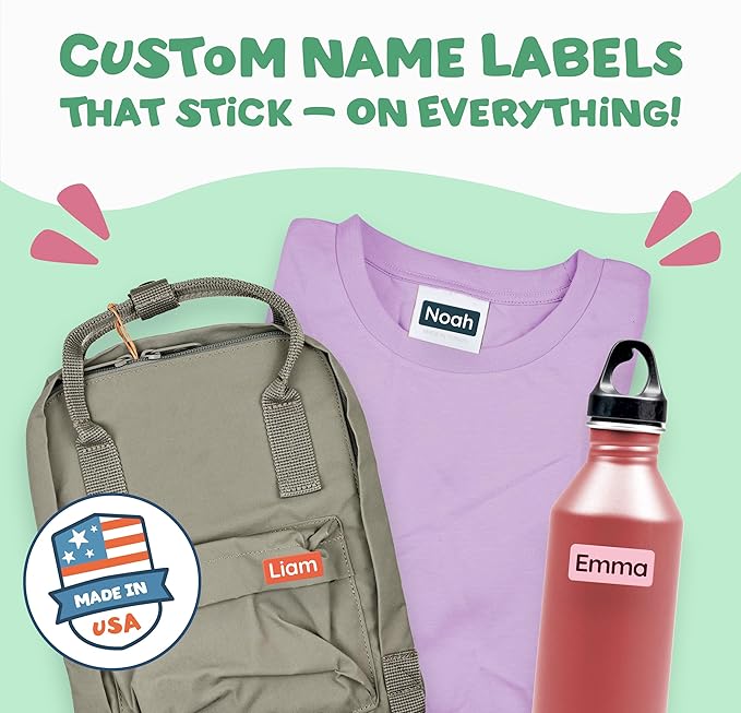 TagBuddy® Personalized Daycare Name Labels for Kids [210pcs] - Waterproof Name Stickers for School, Baby Bottles & Clothing - Custom Name Stickers - Washable Stick On Labels (1.2”x0.5”)