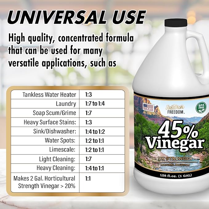 Nature's Freedom 45% High Strength Vinegar with Funnel