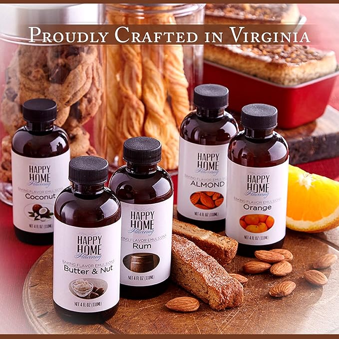 Happy Home Flavoring Imitation Coconut Baking Flavor Emulsion - Certified Kosher, 4 oz.
