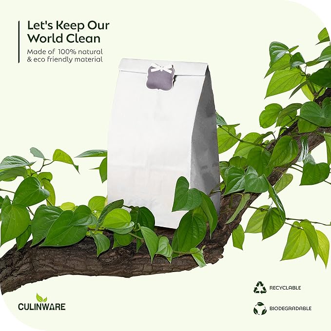 Culinware Kraft Paper Bags 6 Lb - Durable White for Snack, Lunch, Sandwich, Pastries, Popcorn, Grocery and Party Favor Bulk 6 x 3.55 x 11.1 In - 500 Count