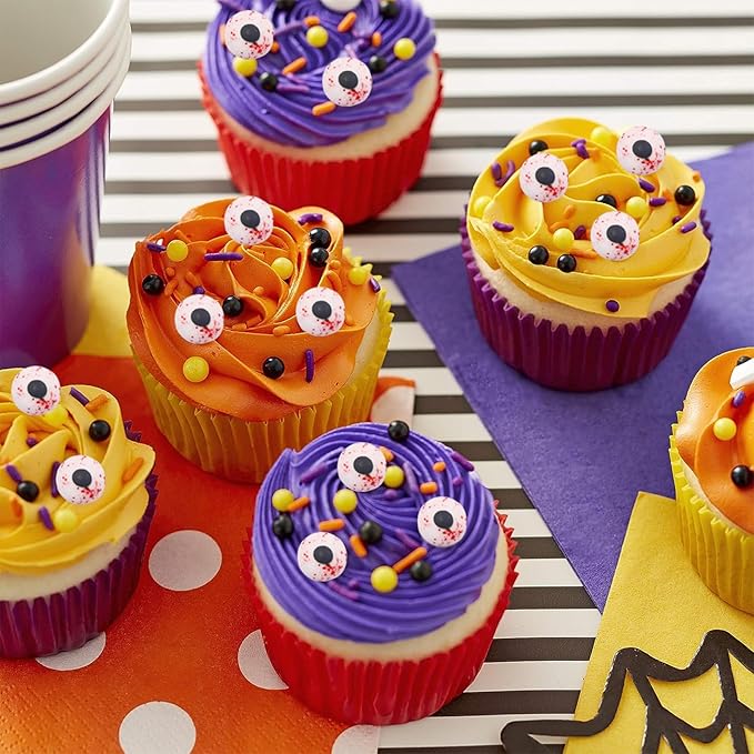 LEBERY 3 Oz Candy Eyeballs Red Bloody Candy Eyes, Halloween Sprinkles Edible Eyes Red Eyeballs for Decorating Eye Cake Cupcake Sprinkles for Halloween Christmas Birthday Party Decorations