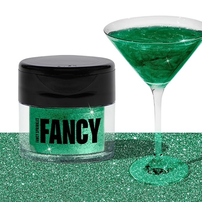 Fancy Sprinkles Holiday Emerald Green Premium Edible Glitter, 100% Edible Glitter for Sparkling Food & Drinks No Taste or Texture (4gm)