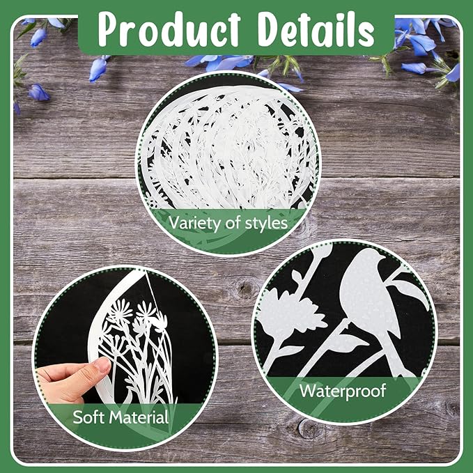 Marspark 20 Pieces Wildflower Stencils for Painting Template Flower Wall Stencils Reusable Spring Templates PET DIY Drawing for Painting on Wood Wall(Round Style)