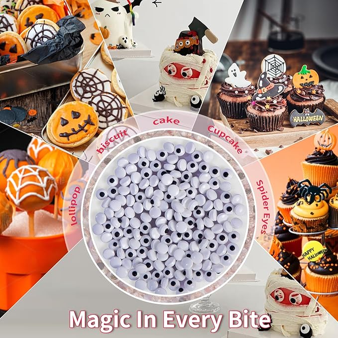 Halloween Candy Eyeballs, 85g (3oz), Edible Eyes for Decorating, Creepy Scary Eyeball Candy Sprinkles for Cupcakes, Cookies, Cakes