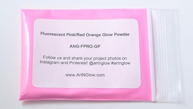 Glow in The Dark Pigment Powder - Neutral and Fluorescent Color for Art Painting, Fine Art, Nail Art Paint, and DIY Crafts - Long Lasting, 10+ Color Options - Fluorescent Pink - (60 Grams/ 2.12 oz)