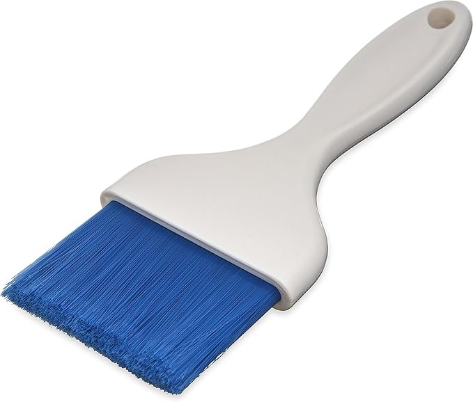 Carlisle Foodservice Products Galaxy Pastry Brush, 3" Wide, Flat, with Hanging Hole, Soft, Tapered with Chisel-Point Trim and Handle, Nylon, Blue, (Pack of 12)