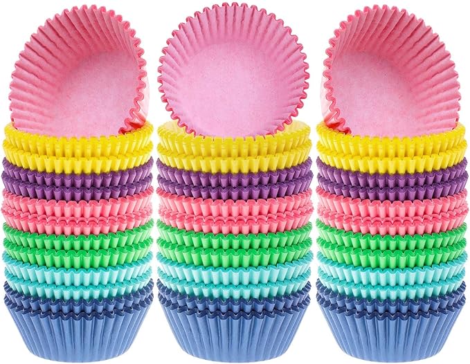 Selizo 600 Pcs Cupcake Liners Cupcake Wrappers Cupcake Paper Baking Cups for Cake Balls, Muffins, Cupcakes and Candies, Assorted Bright Colors