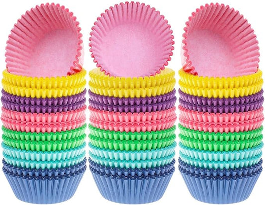 Selizo 600 Pcs Cupcake Liners Cupcake Wrappers Cupcake Paper Baking Cups for Cake Balls, Muffins, Cupcakes and Candies, Assorted Bright Colors