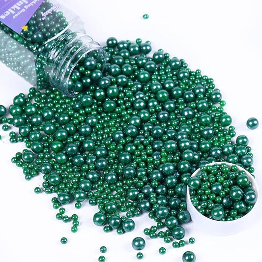 Christmas Green Sprinkles for Cake Decorations 3.52 ounce Edible Pearl Sugar Sprinkles for Cupcake Toppers Wedding Party Valentines Halloween Christmas Supplies