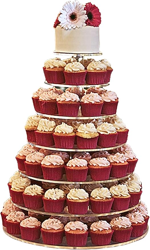 Jusalpha Large 7-tier Acrylic Round Cake Stand-cupcake Stand- Dessert Stand-tea Party Serving Platter for Wedding Party